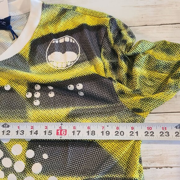 Flan Labs Cellar Soccer Jersey Mens L Green Geo  Long Sleeve Blokecore NEW - Picture 5 of 8